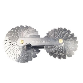 52 Blätter Edelstahl Gewindelehre Set, Gewindesteigungslehre 24blatt Metrisch 60° 0,25-6mm und 28blatt Whitworth Gewinde 55° 4G-62G, Gewindeschablone Rostschutz Metrisch/Zoll für Präzisionsmessungen