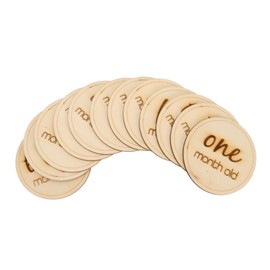 BESPORTBLE 12pcs Wooden Milestone Cards Set Newborn Photography Props for Monthly Growth Tracking Memory Keepsake for Showers and Special Moments
