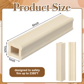 Nuanchu 4 Pack 1 x 6 Inch Kiln Post High Alumina Kiln Posts Square Ceramic Shelf Supports for High Temperature Kilns Sturdy Firing Posts