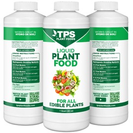 TPS NUTRIENTS Liquid Plant Food – Hydroponic Fertilizer for AeroGarden, IDOO & Hydroponic Systems – Essential Nutrients for Herbs, Veggies & Flowers (32oz)