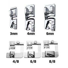 Three Winding Pressure Sewing Machine Retainer Metal Fittings, Set of 6, Multi-functional, Household Sewing Machine Presser, Attachment, Presser Feet, 0.1 inch (3 mm), 0.2 inch (4 mm), 0.2 inch (6 mm), 0.55 inch (13 mm), 0.7 inch (19 mm), 0.1 inch (25 mm