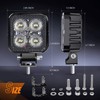 Nilight 2PCS 3Inch Led Pods Square 1500LM Built-in EMC Work