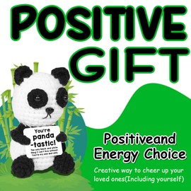 AICase Positive Crochet Panda Animals Emotional Support Nuggets Inspirational Knitted Unique Decorations Birthday Christmas Gifts for Women Men Her Him Sister Mom Dad Girls Boys Fans