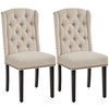 Yaheetech Dining Chairs Upholstered Fabric Chairs Tufted Kitchen Chairs with