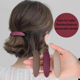 Ypkia Pack of 5 French Hair Clips, Women's Automatic Hair Clip, Thin Hair, Matt, Medium Hair Clip Set for Women and Girls