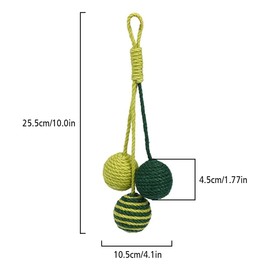 MiOYOOW Cat Sisal Ball, Anti Bite Kitten Ball Toy Hanging Kitty Sisal Rope Sphere for Cats Play Interactive Relieve Boredom