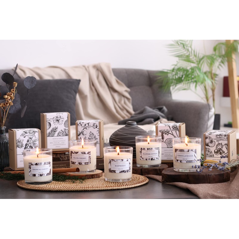 Aronica - Vela perfumada de algodón con flores, 7.8 onzas,