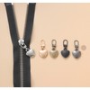 5Pcs Heart Shaped Zipper, Pull Replacement Metal Zipper Backpack Zippers
