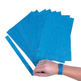 Fun Express - Blue Self Adhesive Wrist Tckts 100pc - Party Supplies - Entertainment - Admission Tickets & Wristbands - 100 Pieces
