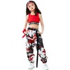 LOLANTA 2pcs Girls Hip Hop Street Dance Solo Clothes Set