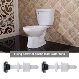 SING F LTD 4PCS Toilet Tank Bolts M10 Tank to Bowl Bolt Set for Most Split Toilets White Plastic Toilet Cistern to Toilet Pan Fixing Fitting Sealing Kit