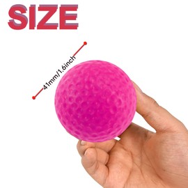 Golf Foam Plastic Practice Ball 12 24 Pack Set Colored Indoor Outdoor Training Exercise Soft Ball High Density Men Women Kids (Pink Color 12Pack)