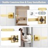 NIZADO Door Handles Interior for Bathroom and Bedroom, Gold Privacy