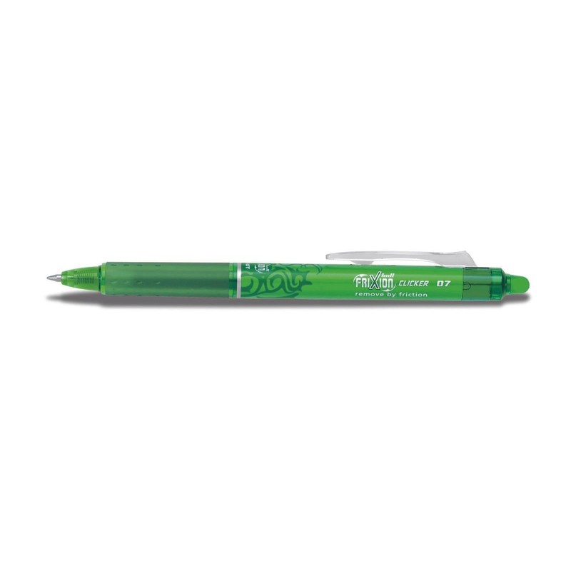 Pilot FriXion Clicker 07 Erasable Retractable Pen Light Green Ink