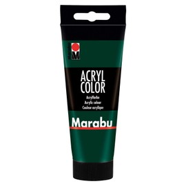Marabu 12010050075 Acrylic Colour Fir Green 100 ml, Creamy Acrylic Paint, Water-based, Quick Drying, Light-Fast, Waterproof, for Application with Brush and Sponge on Canvas, Paper and Wood