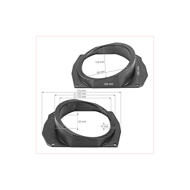 tomzz Audio 2834-009 Speaker Rings Adapter Brackets Compatible with Mercedes