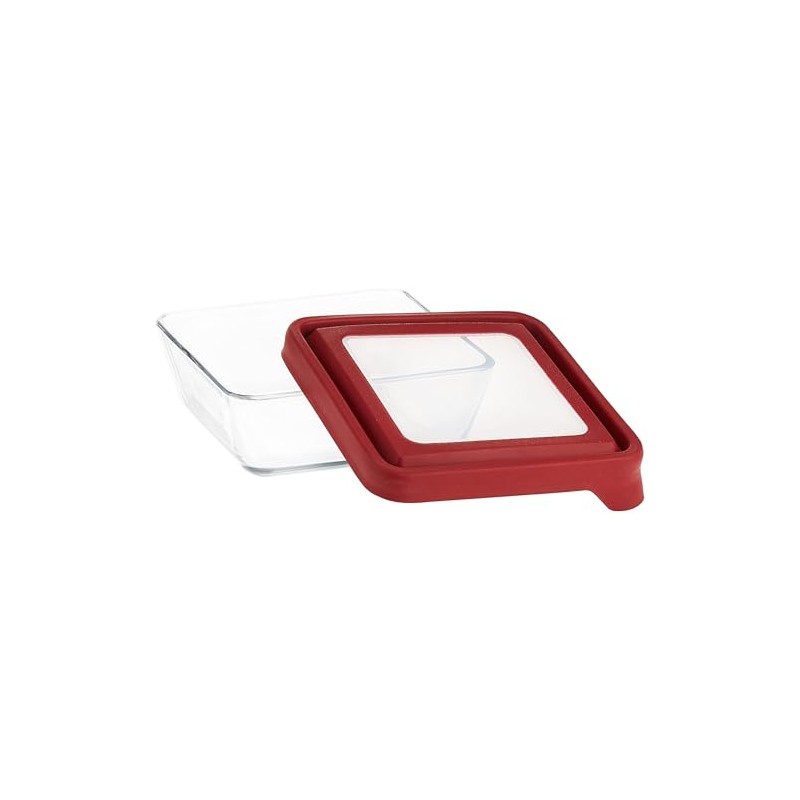 Anchor Hocking TrueSeal Glass Food Storage Container with Lid, Cherry,