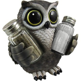 DWK Animal Holder with Salt And Pepper Shaker Set (3 Piece) | Kitchen Décor and Accessories | Salt and Pepper Shakers | Home Décor | Home Decorations… (Owl)