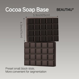 BEAUTI4U 2LB Cocoa Soap Base - Soap Making Supplies with Soap Making- Melt and Pour Soap Base- Soap Making Supplies Kit (PRE-Cut Block)