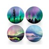 4 x Round Northern Lights Coasters - Iceland Boraelis Men