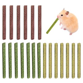 WeddHuis 20 Pcs Timothy Heu Sticks Kaninchen Spielzeug Kauspielzeug für Kaninchen Meerschweinchen Hamster Chinchilla Häschen Leckerli 3 Geschmacksrichtungen