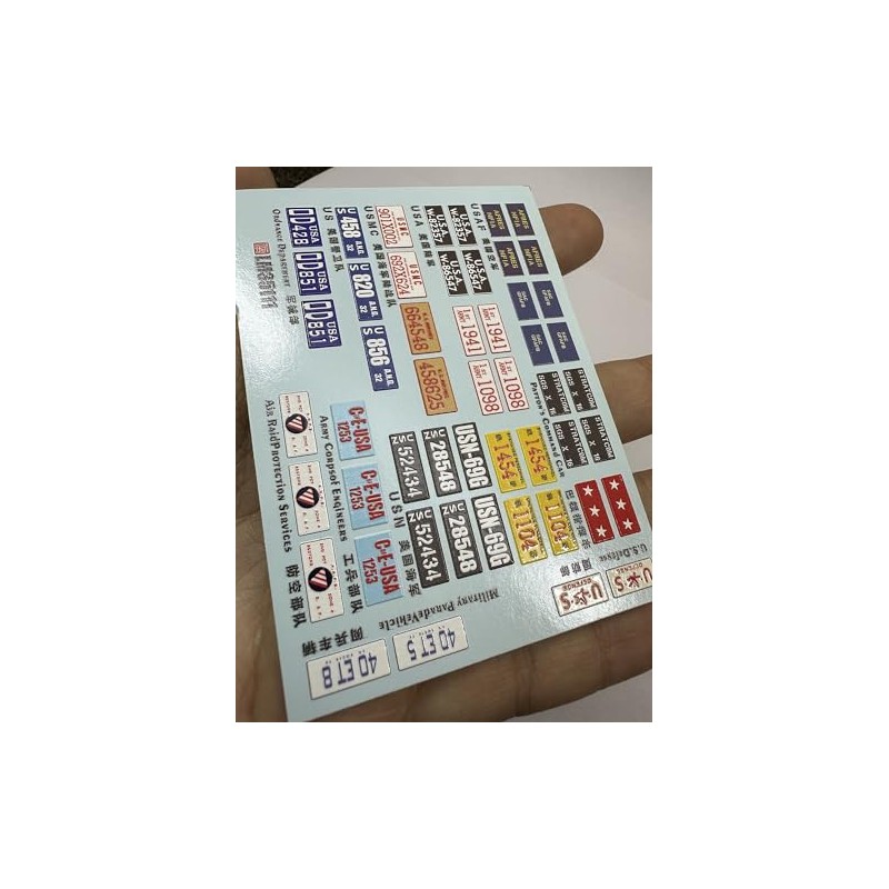 Lanmo Model 1/35 USA Car License Plate (3D Color Sticker)