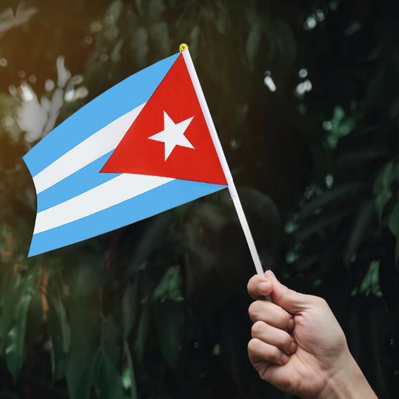 Cuba Flag Cuban Small Stick Mini Hand Held Flags Decorations