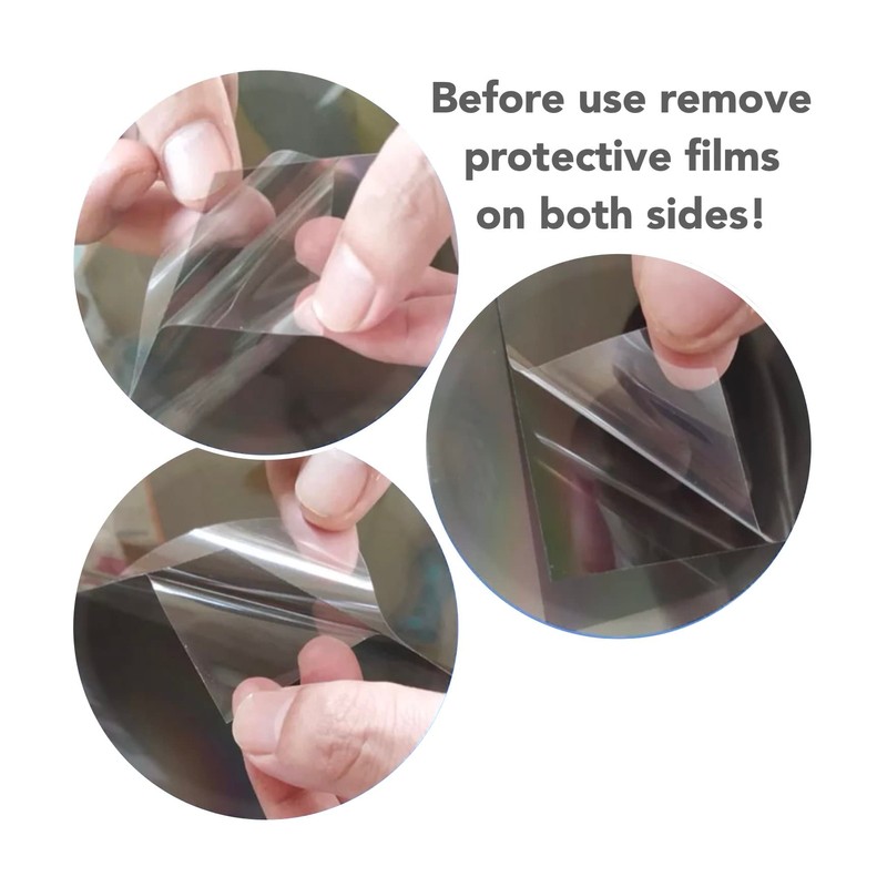 Linear polarising film 200 x 200 mm, stable 0.7 mm