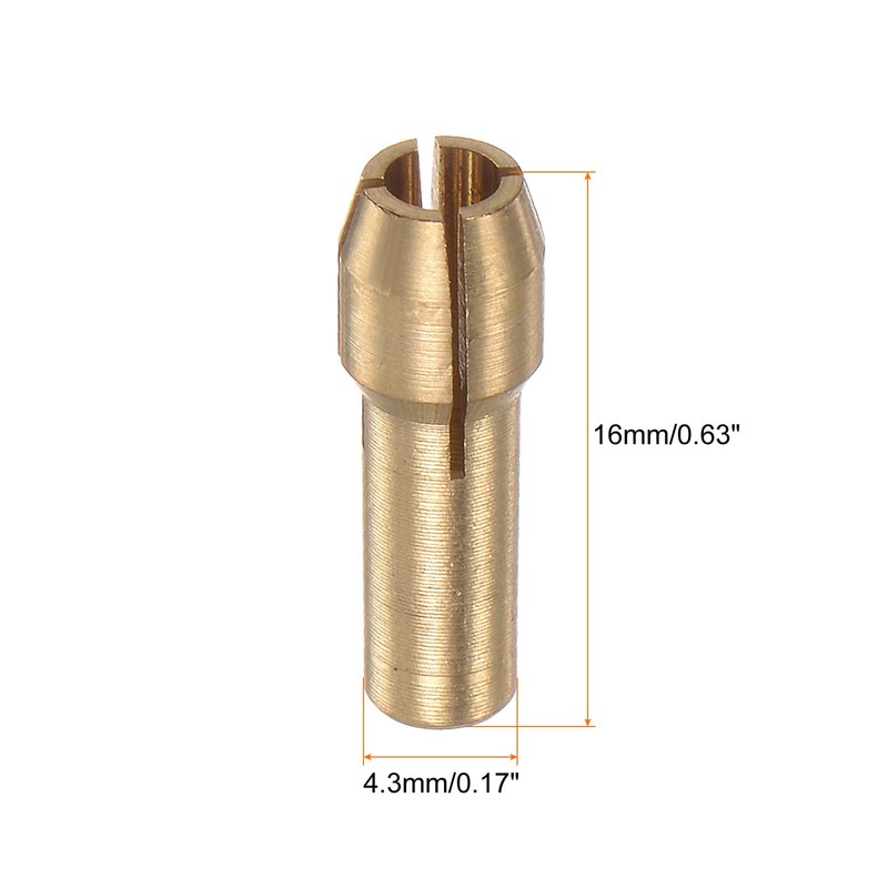 sourcing map 15pcs Brass Collet 3mm Brass Drill Chucks Mini