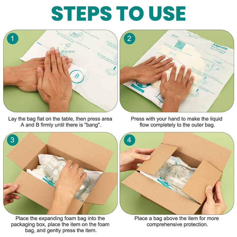 WOWOSS 8 Pack 16"x14" Expanding Packing Foam, Expanding Foam for