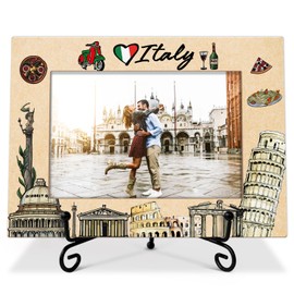 Zwsrplo Italy Picture Frame, Italy Honeymoon Gifts for Couple, Engagement Wedding Gifts for Newlyweds, Vacation Souvenirs Desk Decor Photo Frame 4x6 Horizontal -small02