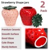 Tlence 2 Pack Ceramic Strawberry Jars, Strawberry Shaped Canisters With