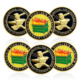 6 Pcs Dumpster Fire Challenge Coin Funny Desk Accessories Hilarious Coworker Go Away Token Hilarious Medallion Inspirational Office Gifts Staff Appreciation Gifts for Men Women