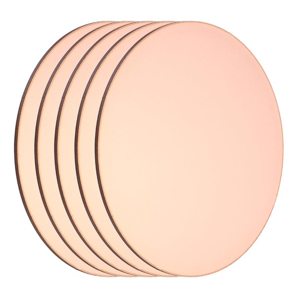 MECCANIXITY 5 Pcs Round Copper Plate, 100mm (3.94") Dia Pure