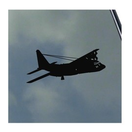 KLO Graphics C-130 Hercules Pilot in Flight Vinyl Sticker Decal Air Force Military Transport Crew Refuel, Black, 6 inch x 1 12 inch