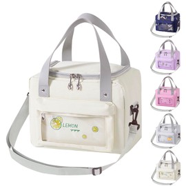 jiuzcare Picnic Bag 9L Cool Bag Lunch Bag Small Cool Bag Lunch Bag Cool Bag Ice Bag Cool Bag for Lunch Boxes Small Thermal Bag Foldable Cool Bag Small Lunch Package Insulated Box, Beige