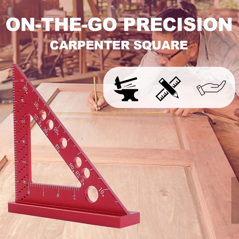 JCFANTS Small Carpenter Square, Small Square Tool with Fixed Miter