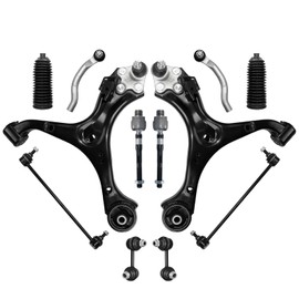 Frenzybro 12 PCs Front Lower Control Arm With Ball Joint Front Rear Sway Bar Outer Inner Tie Rod Boot Replacement For 2013-2015 Honda Civic