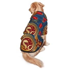 Year of The Snake 2025 Happy Chinese New Year 2025 Dog Hoodies Medium Large Dog Pullover Sweatshirt Pet Clothes Dogs Coat Sweatshirt Jacket for Cats Medium