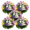 5 Bundles Fake Mums Artificial Fall Flowers For Outdoors Daisy