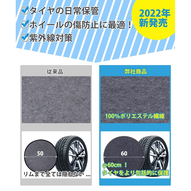 AutoGo Tire Storage 【Thickened 4-Piece Set Diameter 23.6 inches】Tire Tote