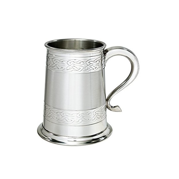 Wentworth Pewter Embossed Celtic Bands 1 Pint Pewter tankard, Birthday, Fathers Day, Wedding Gift