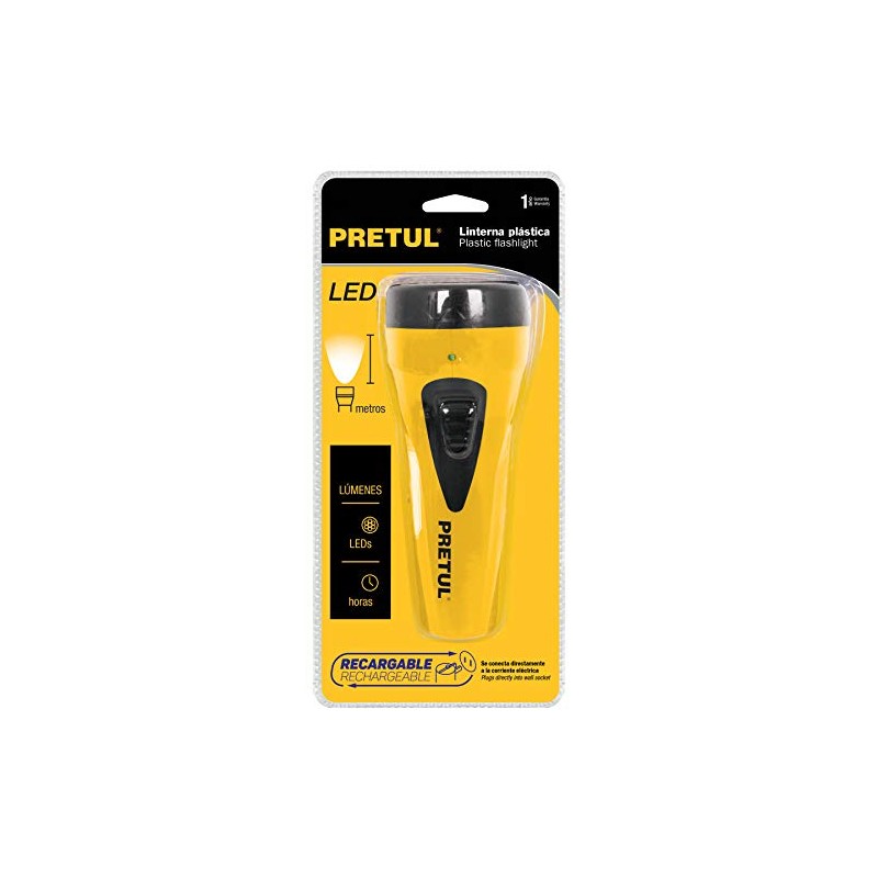 LED rechargeable flashlight, 30 lumens, Pretul