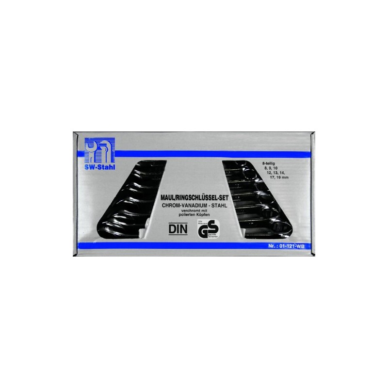 SW-Stahl 01-121-WB Combination Spanner Set 8-19 mm, 8-Piece Combination Spanner