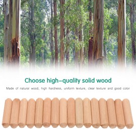 Faankiton 400 Pieces Wooden Dowel Pins 10x40mm, Straight Grooved Wooden Dowel with Bevelled End, Fluted Hardwood Wooden Dowel Pins, Fluted Wooden Dowel for Crafts, Furniture, etc.