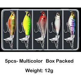 5PCS-Top Floating Swimming Water Bass Fishing Lures, Box Packed Fishing Lures with Propellers-Catfish Bait Trout Lures Gifts for Men - SIZE: B-9.2cm/12g