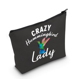 JNIAP Hummingbird Gifts Crazy Hummingbird Lady Cosmetic Bag Bird Lover Gift (Hummingbird Lady Bag)