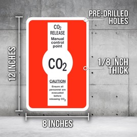 Co2 Release Manual Control Point Sign - 8 x 12 Inch Fire Safety Sign - Premium PVC Sign For Workplace Warehouse Jobsite OSHA Regulation - Weather Proof Fade Resistant - Made In USA - PVC0322