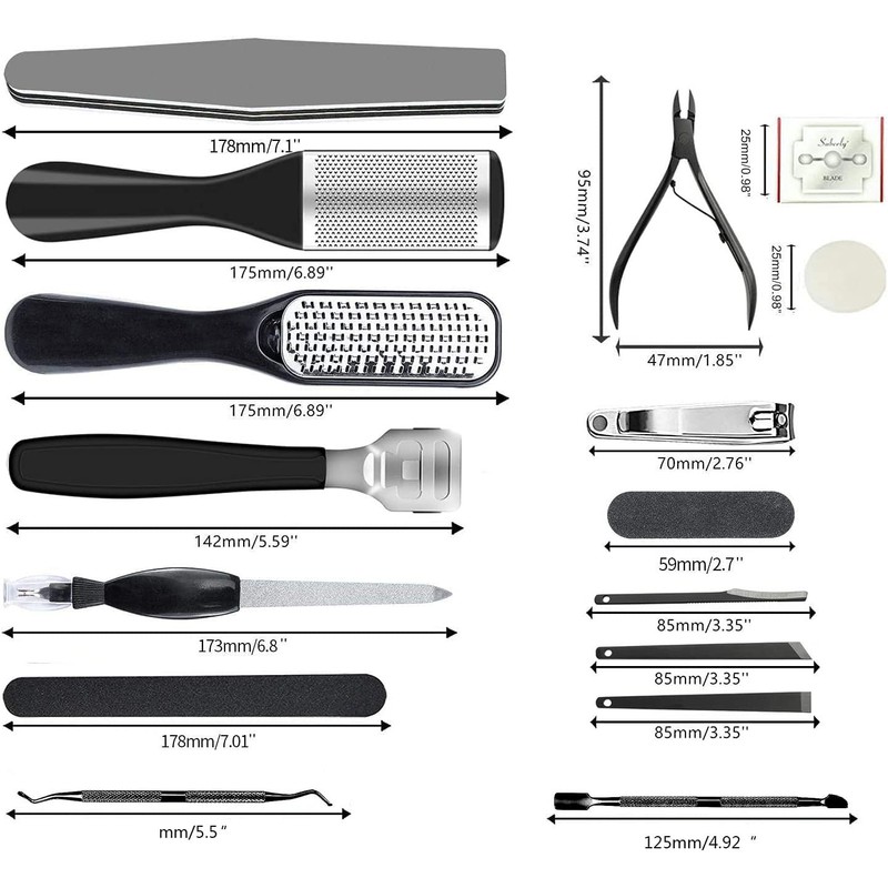 36 in 1 Pedicure Kit, Professional Pedicure Tools Foot Rasp
