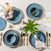 AmorArc Ceramic Dinnerware Sets for 4,Round Reactive Glaze Stoneware Plates